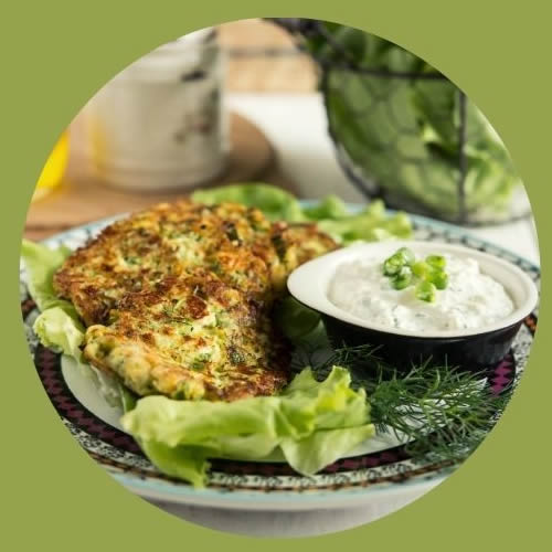 recette galette de courgette feta et sa salade fraiche