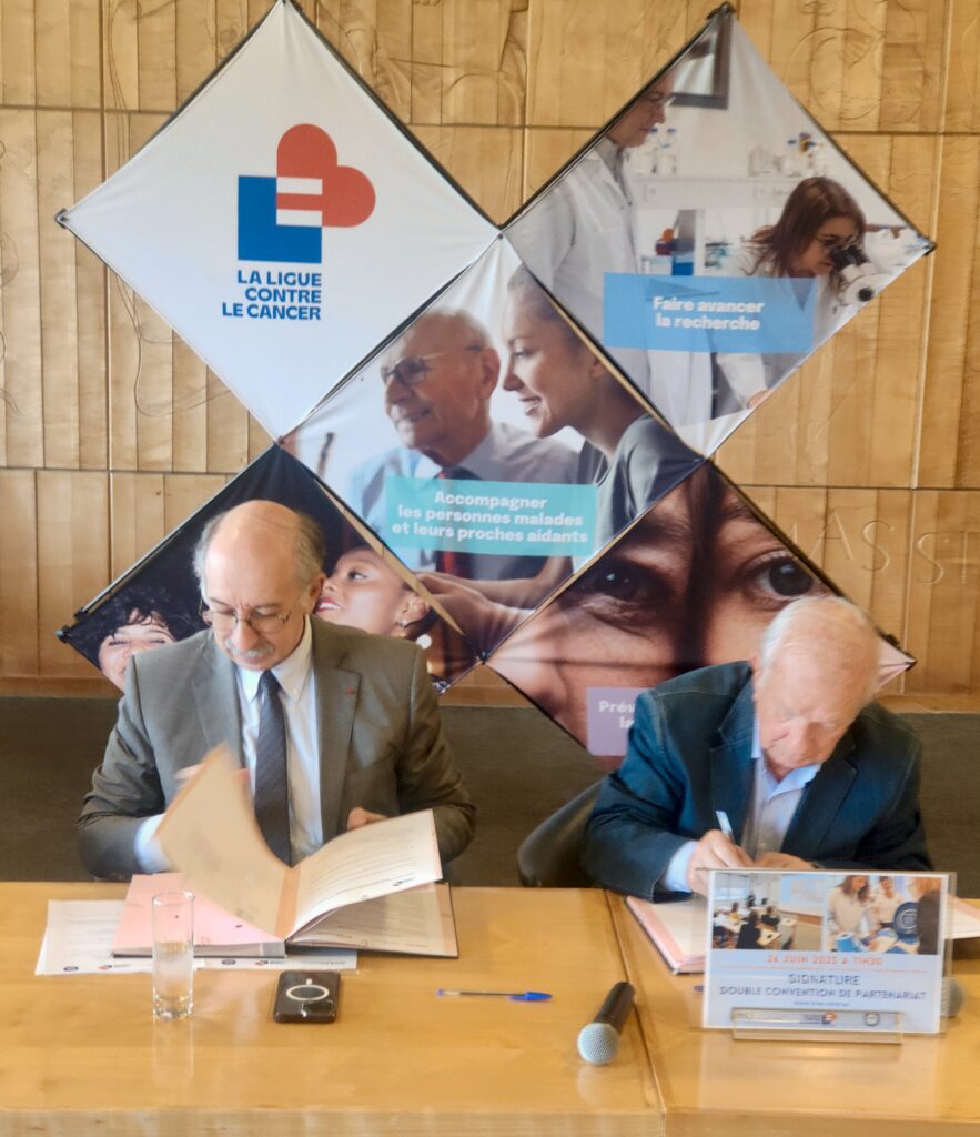Georges Leonetti, Doyen de la Faculté de Médecine et Pierre Garosi, Président de la Ligue contre le cancer